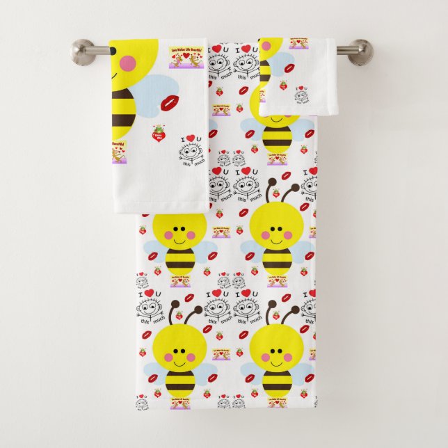 Serviettes de bain set Saint Valentin (En situation)