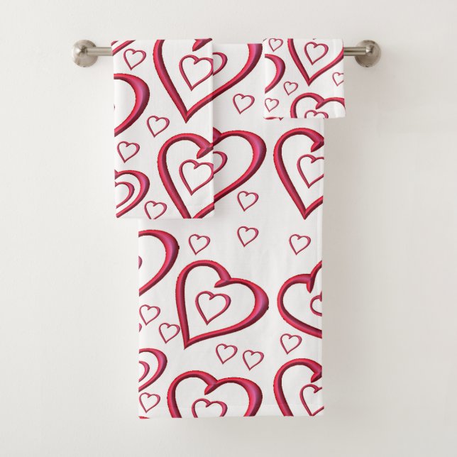 Serviettes de bain set Saint Valentin (En situation)