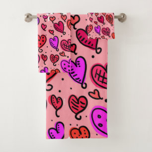 Serviettes de bain set Saint Valentin