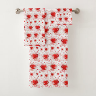Serviettes de bain set Saint Valentin