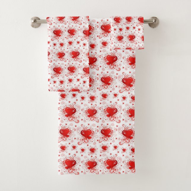 Serviettes de bain set Saint Valentin (En situation)