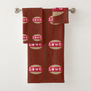 Serviettes de bain set Saint Valentin