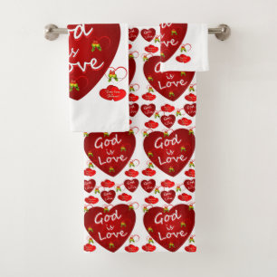 Serviettes de bain set Saint Valentin