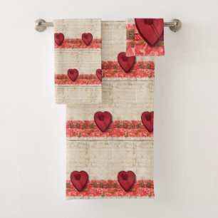 Serviettes de bain set Saint Valentin