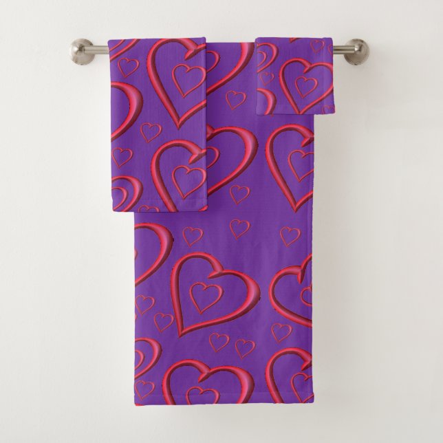 Serviettes de bain set Saint Valentin (En situation)