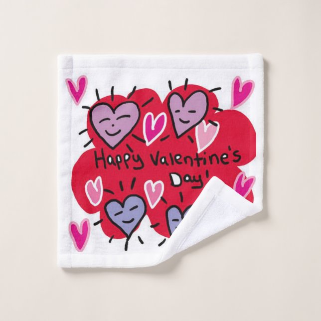 Serviettes de bain set Saint Valentin (Gant de toilette)