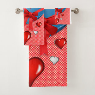 Serviettes de bain set Saint Valentin, Amour