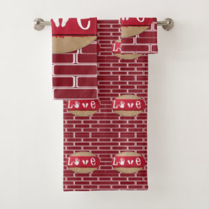 Serviettes de bain sets Saint Valentin Amour