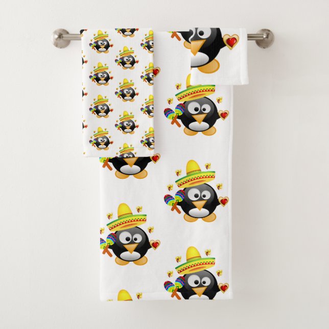 Serviettes de bain sets Saint Valentin Coeurs de p (En situation)