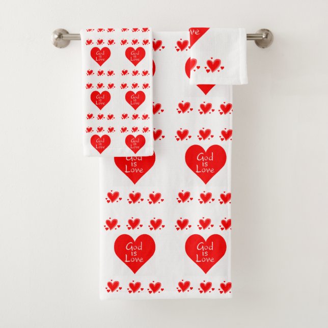 Serviettes de bain sets Valentine's God is Love (En situation)