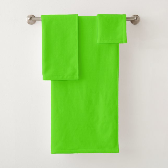 Serviettes de bain vert néon Spring (En situation)
