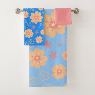Serviettes de bain Vintage Orange Floral