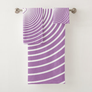 Serviettes de bain violet rayées blanches ou chois