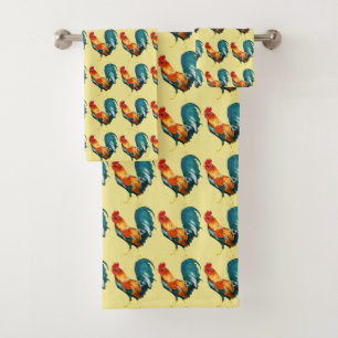Serviettes de bains Red Green Rooster Bird