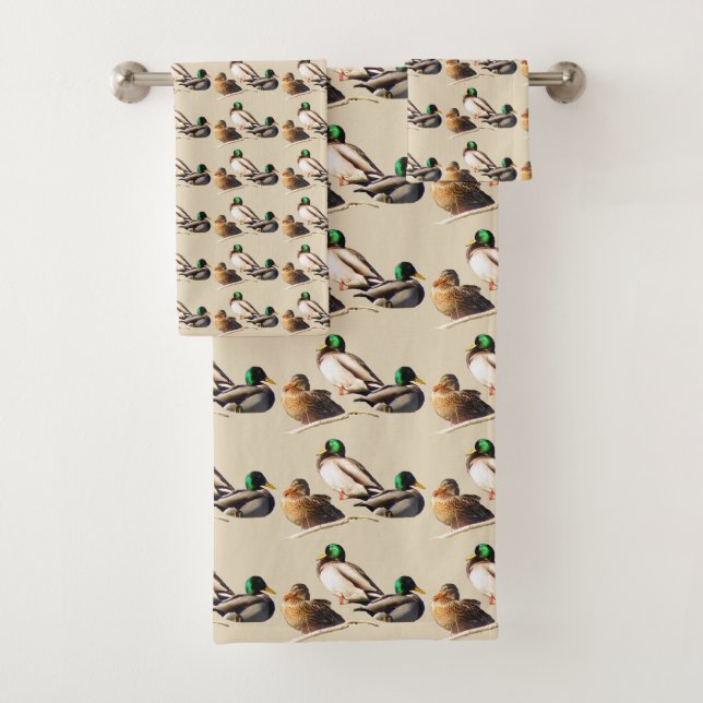 Serviettes de Bath de canards de Mallard (En situation)