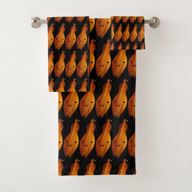 Serviettes de Bath de motif de musique de dulcimer (En situation)