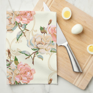 Serviettes de cuisine à la pêche et à la crème