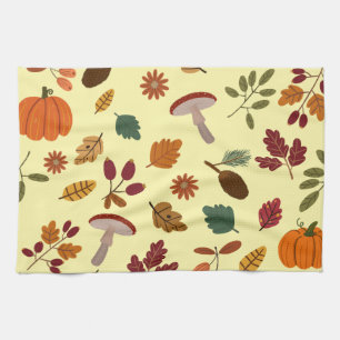 Serviettes de cuisine à motif de feuilles d'automn