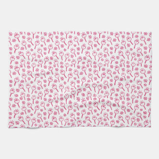 Serviettes de cuisine à motifs de fleurs rouges
