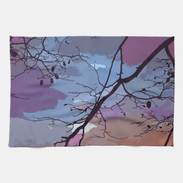 Serviettes de cuisine Abstraites coucher de soleil (Horizontal)