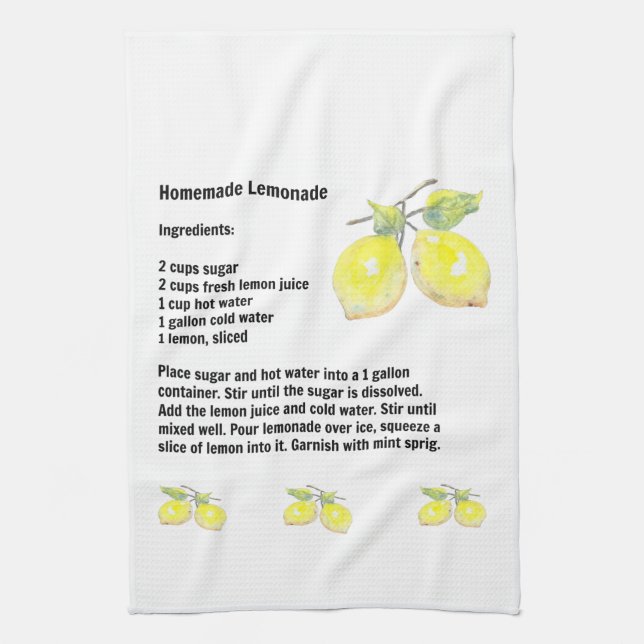 Serviettes de cuisine avec la recette faite maison (Vertical)