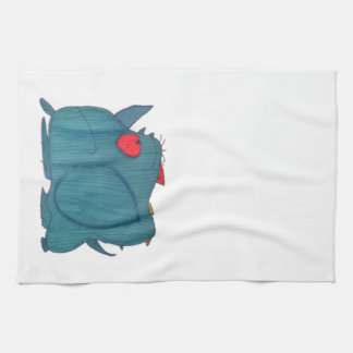 Serviettes de cuisine bleues de rhinocéros de