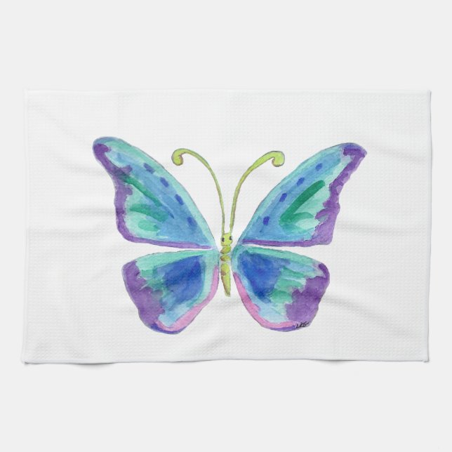 Serviettes de cuisine bleues, pourpres et magenta (Horizontal)