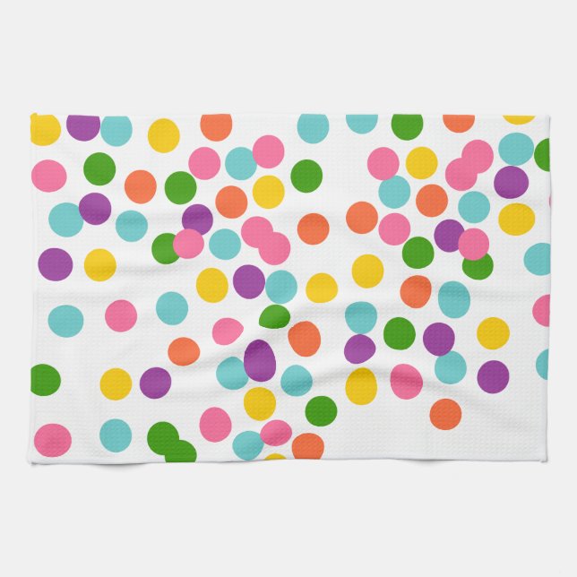 Serviettes de cuisine colorées de confettis (Horizontal)