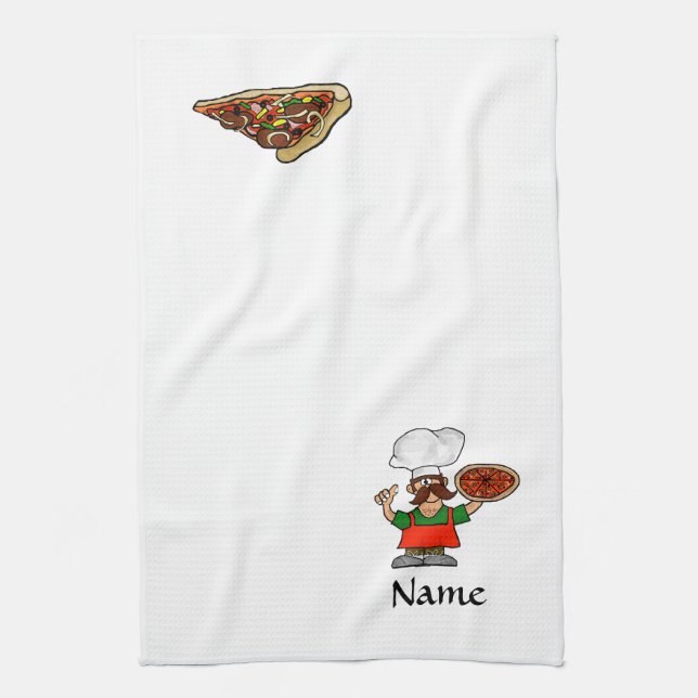Serviettes de cuisine d'amusement de pizza à (Vertical)