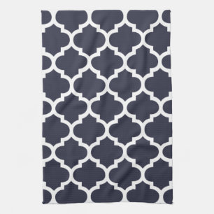 Serviettes de cuisine de bleu marine de Quatrefoil