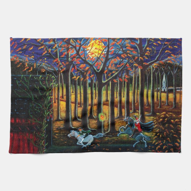 Serviettes de cuisine de Halloween "cavalier sans (Horizontal)