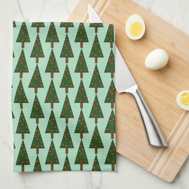 Serviettes de cuisine de l'arbre de Noël de base (Quart Plié)