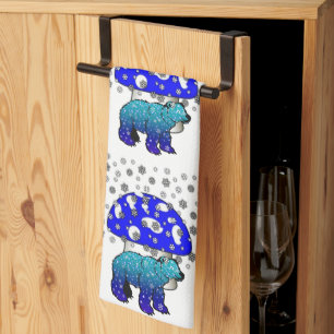 Serviettes de cuisine de l'ours polaire de Noël