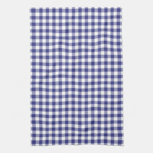 Serviettes de cuisine de motif de guingan de bleu