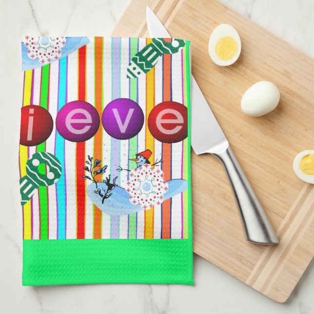 Serviettes de cuisine de Noël (Quart Plié)