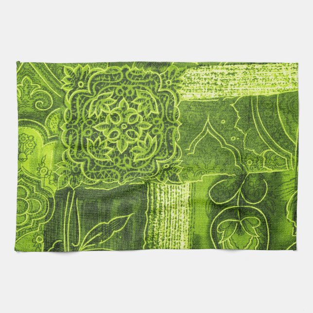 Serviettes de cuisine de vert de chaux (Horizontal)