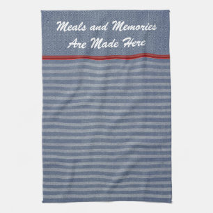 Serviettes De Cuisine Denim Avec Citation Modèle
