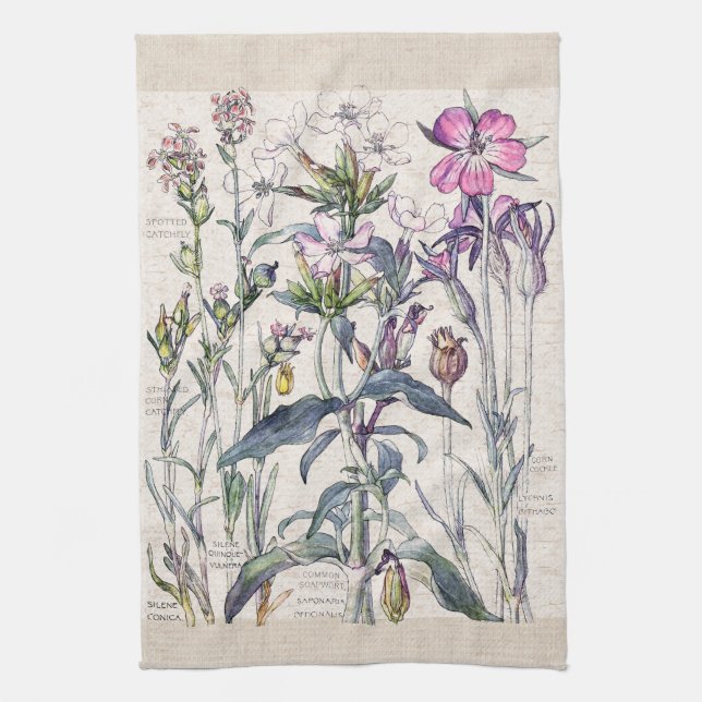 Serviettes de cuisine douces de fleurs de fleurs (Vertical)