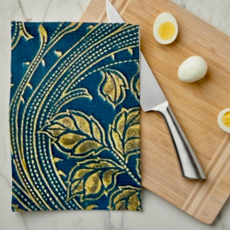 Serviettes de cuisine Élégance Fleur d'Or