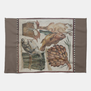 Serviettes de cuisine en mosaïque romaine