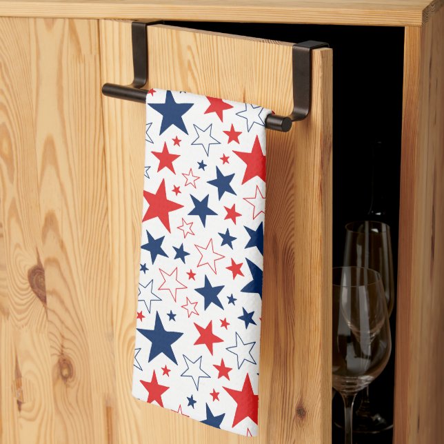 Serviettes de cuisine Étoiles patriotiques (Pliage en tiers)