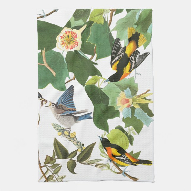 Serviettes de cuisine florales de faune animale (Vertical)