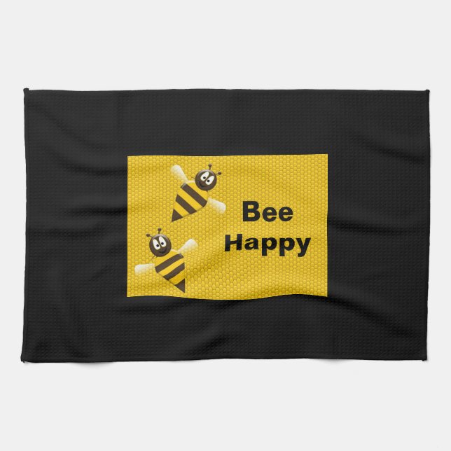 Serviettes de cuisine heureuses de bourdon (Horizontal)