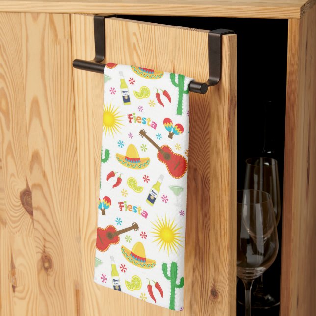 Serviettes de cuisine mexicaine Fiesta (Pliage en tiers)