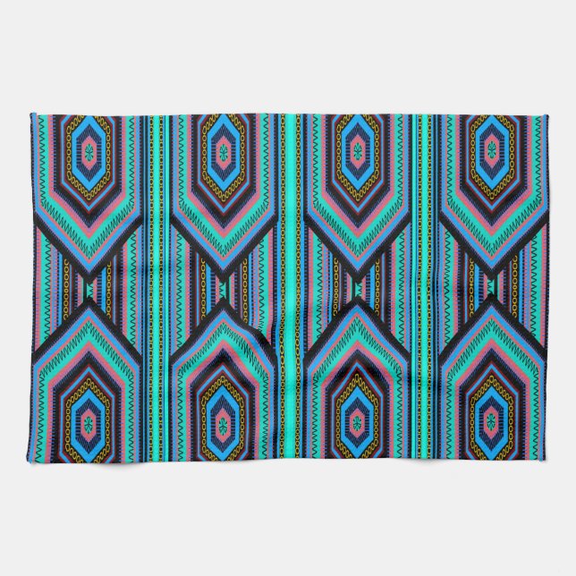 Serviettes de cuisine mexicaine Inca Stripe (1) bl (Horizontal)