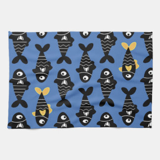 Serviettes de cuisine Motif Quirky Seamless Black 
