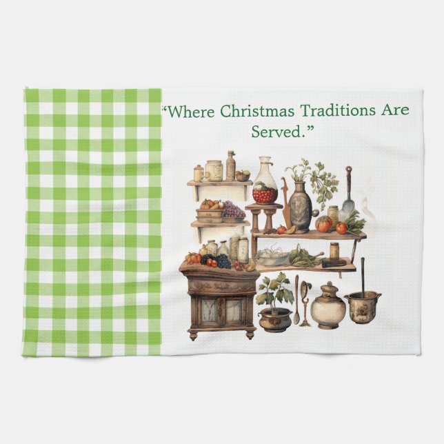 Serviettes de cuisine-Noël victorien Serviettes de (Horizontal)