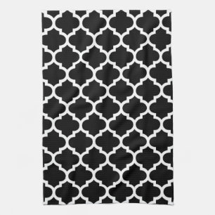 Serviettes de cuisine noires et blanches de