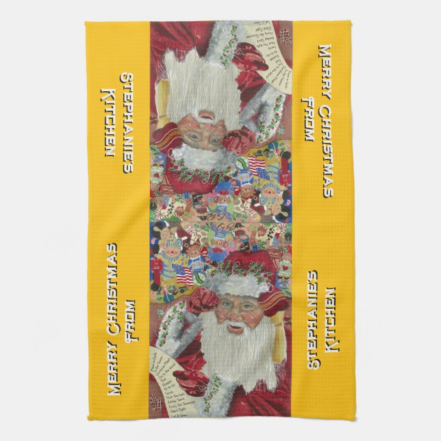 Serviettes de cuisine Père Noël Classic sur mesure (Vertical)