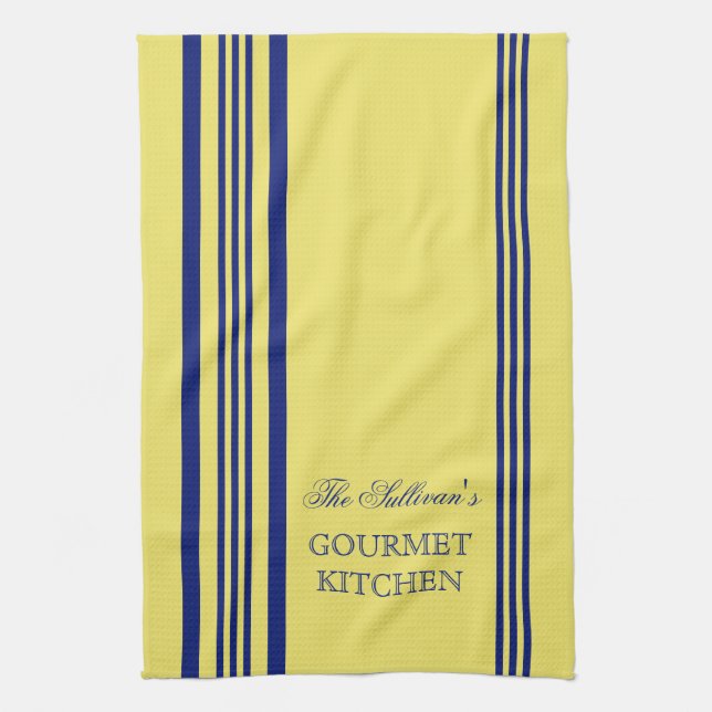 Serviettes de cuisine personnalisées à rayures de  (Vertical)